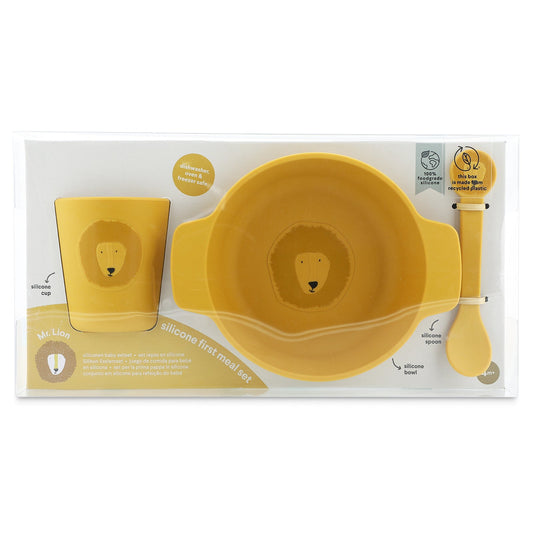 Trixie Silicone First Meal Set (Bowl, Spoon & Cup) - Mr. Lion