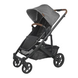 UPPAbaby Cruz V2 Stroller Greyson Charcoal Melange Carbon Frame Saddle Leather
