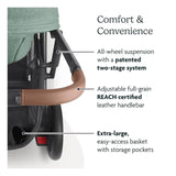 UPPAbaby Cruz V2 Stroller Gwen Green Melange Carbon Frame Saddle Leather