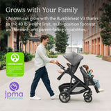 UPPAbaby Rumbleseat V3 Green MélangeCarbon Frame Saddle Leather