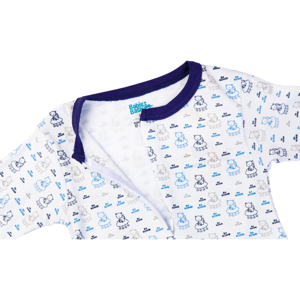 Babies Basic Long Sleeves Sleepsuit for Babies - Light Blue