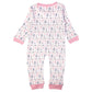 Babies Basic Long Sleeves Sleepsuit for Babies - White & Pink