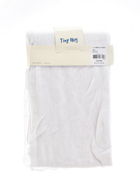 Tiny Hug Newborn Baby Blanket - White