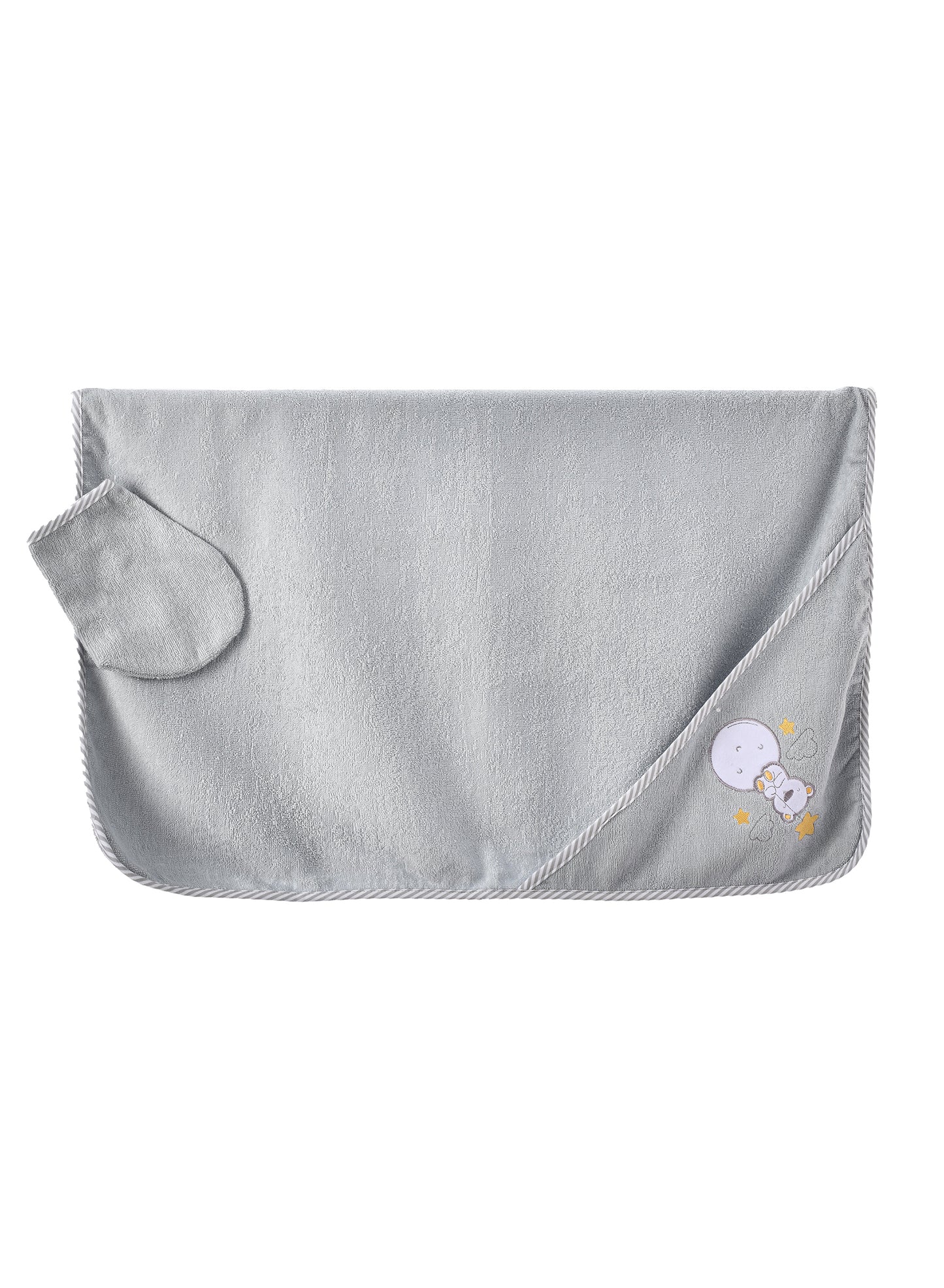 Tiny Hug Adorable Hooded Towel - Grey