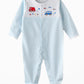 Tiny Hug Baby Boys Striped Car Print Footed Sleepsuit