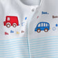 Tiny Hug Baby Boys Striped Car Print Footed Sleepsuit