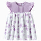 Tiny Hug Soft Knit Cotton Baby Girl Dress - Purple