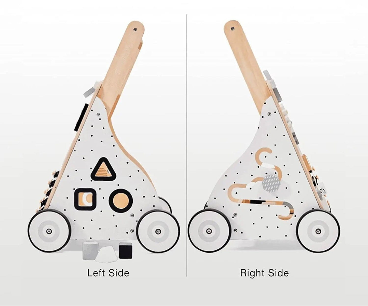 Woody Buddy Walker with Busy Board - White