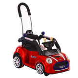 Megastar Kids Ride On 6V Swing & Push Car With Parental Handle Red - Red