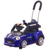 Megastar Kids Ride On 6V Swing & Push Car With Parental Handle Blue - Blue
