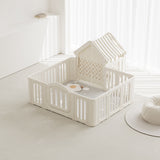 Megastar Foldable Baby Playpen with Safety Gate & Roof - Off White