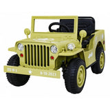 Megastar 2 V Rideon Army Classic Jeep 12V With 2 Seats And Parental Remote Control - Beige