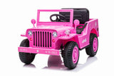 Megastar 2 V Rideon Army Classic Jeep 12V With 2 Seats And Parental Remote Control - Pink