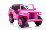 Megastar 2 V Rideon Army Classic Jeep 12V With 2 Seats And Parental Remote Control - Pink