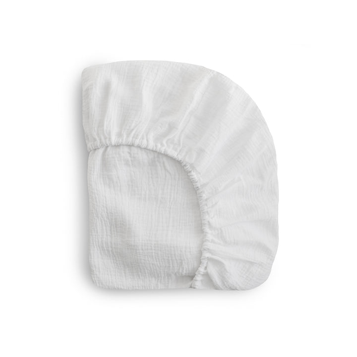 Mushie Crib Sheet Medium White - Laadlee