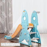 Lovely Baby Rocket Slide With Basketball Hoop - Blue