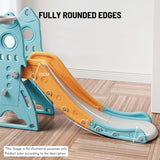Lovely Baby Rocket Slide With Basketball Hoop - Blue