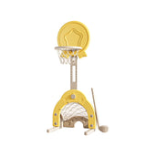 Lovely Baby Basketball Stand With Football & Hockey Stick - Yellow