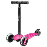 Ziggy 3-Wheel Tilt Scooter With LED light - Pink