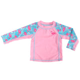 Zoocchini Baby Rash Guard Long Sleeved Swim Top - Flamingo