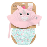 Zoocchini Baby Swim Diaper & Sun Hat Set  - Unicorn