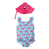 Zoocchini Baby Swimsuit and Hat Set - Flamingo