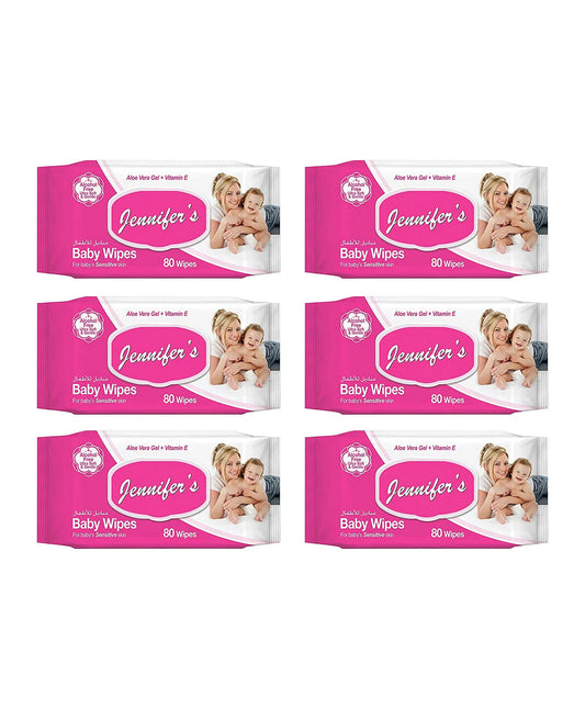 Jennifer's Baby Wipes Pack of 4 + 2 Free - 480pcs