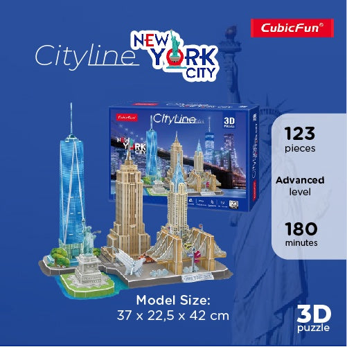 Cubicfun 3D Puzzle Cityline New York City - 123Pcs