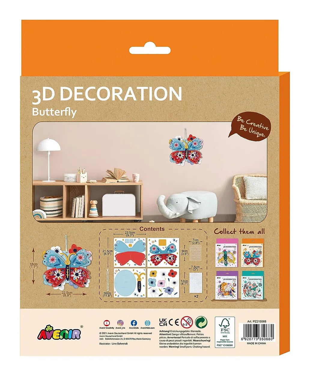 Avenir 3D Decoration Kit - Butterfly - Laadlee