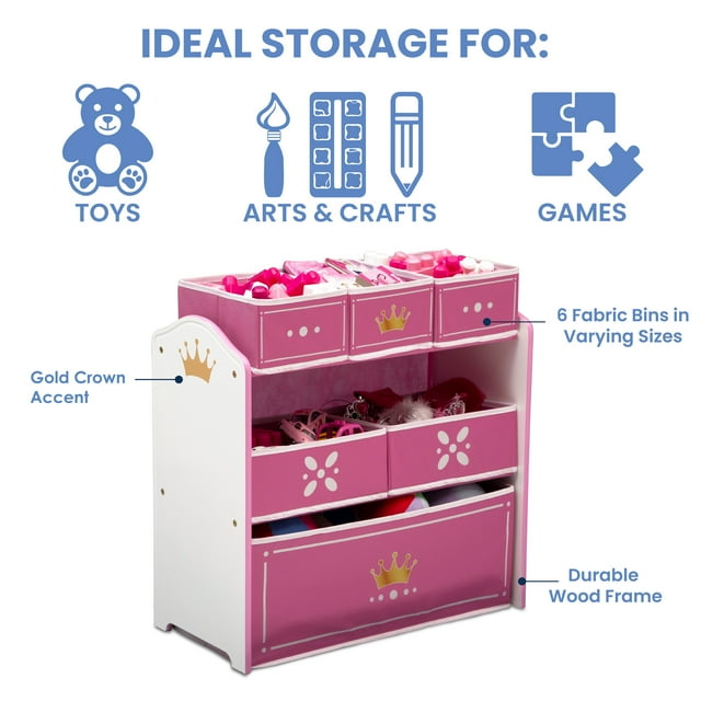 Delta Children Princess Crown Multi Bin Toy Organizer