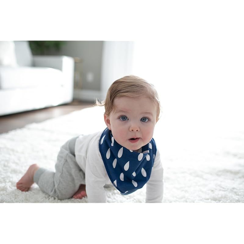 Dr. Brown's Bandana Bib with Teether - Dinosaurs/Blue Drops - Pack of 2 - Laadlee