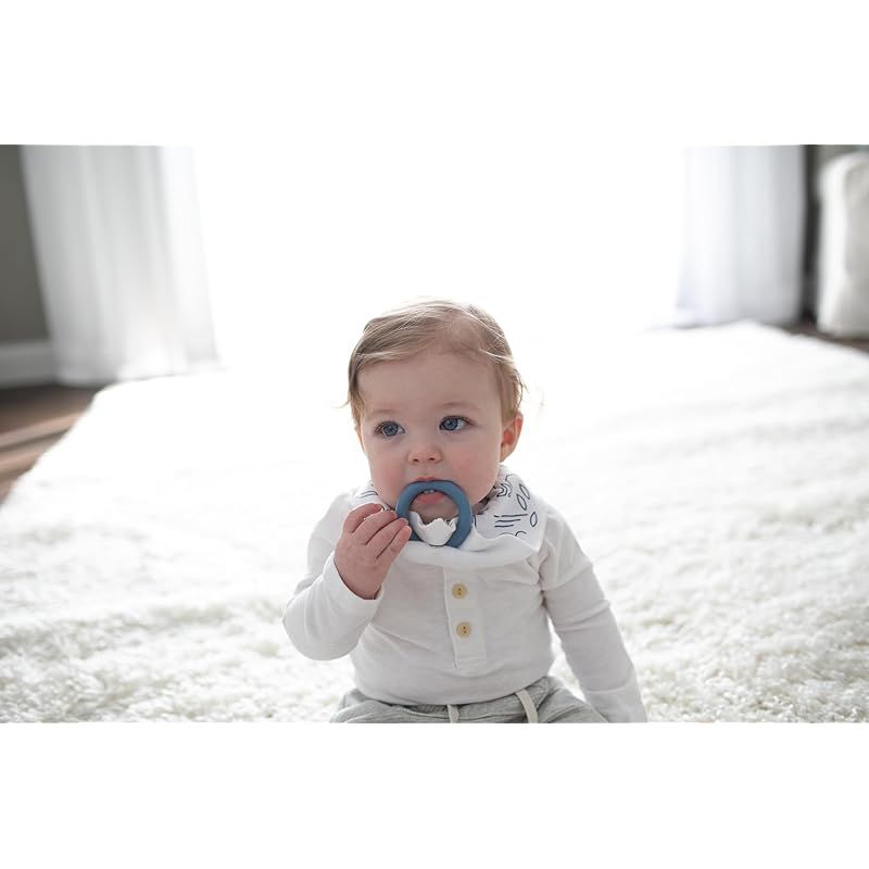 Dr. Brown's Bandana Bib with Teether - Dinosaurs/Blue Drops - Pack of 2 - Laadlee