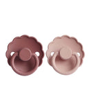 Frigg Daisy Latex Baby Pacifier 0-6M, 2Pack, Woodchuck/Blush - Size 1 - Laadlee
