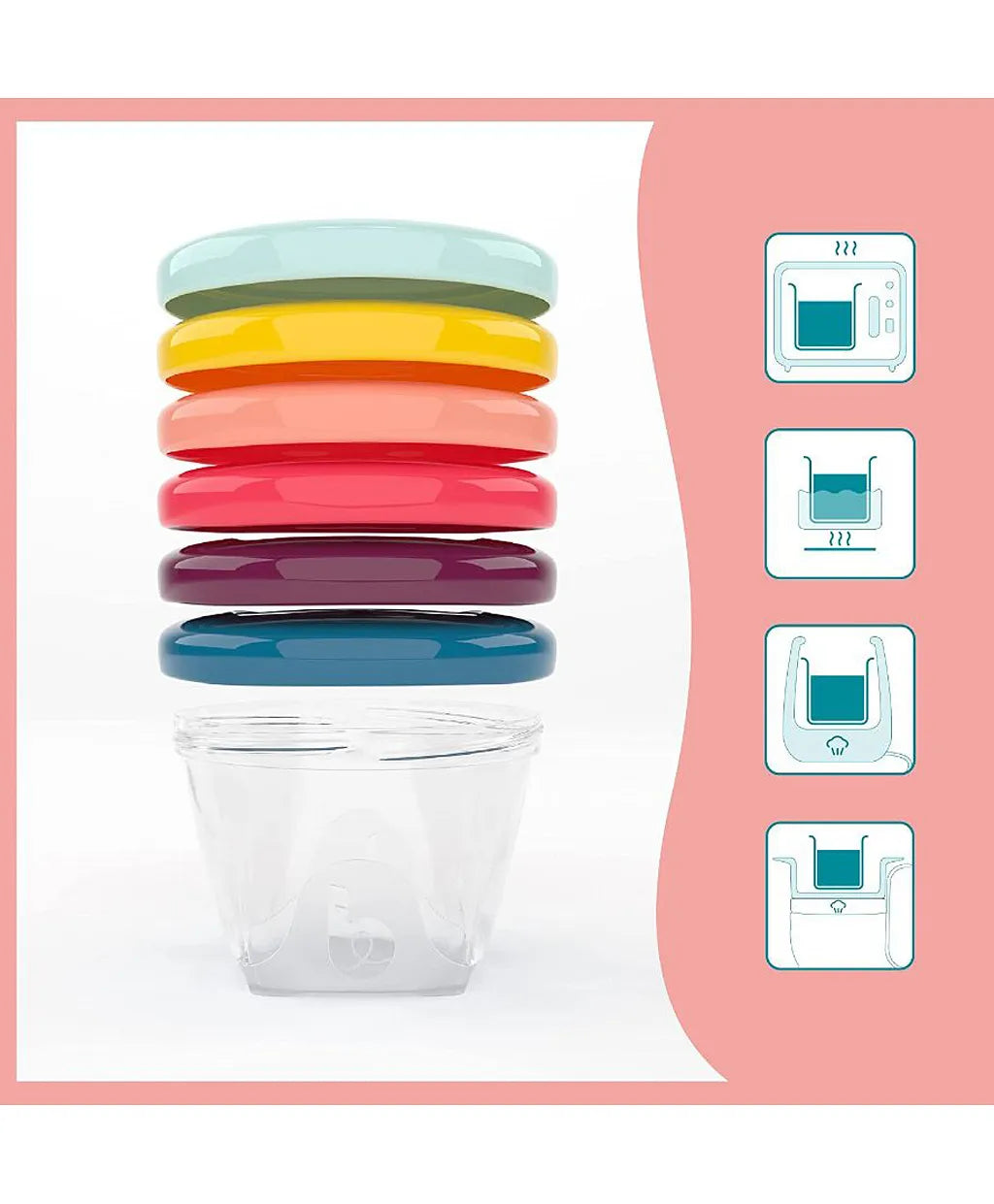 Babymoov Babybols Airtight Food Storage Containers 180ml - Pack of 6