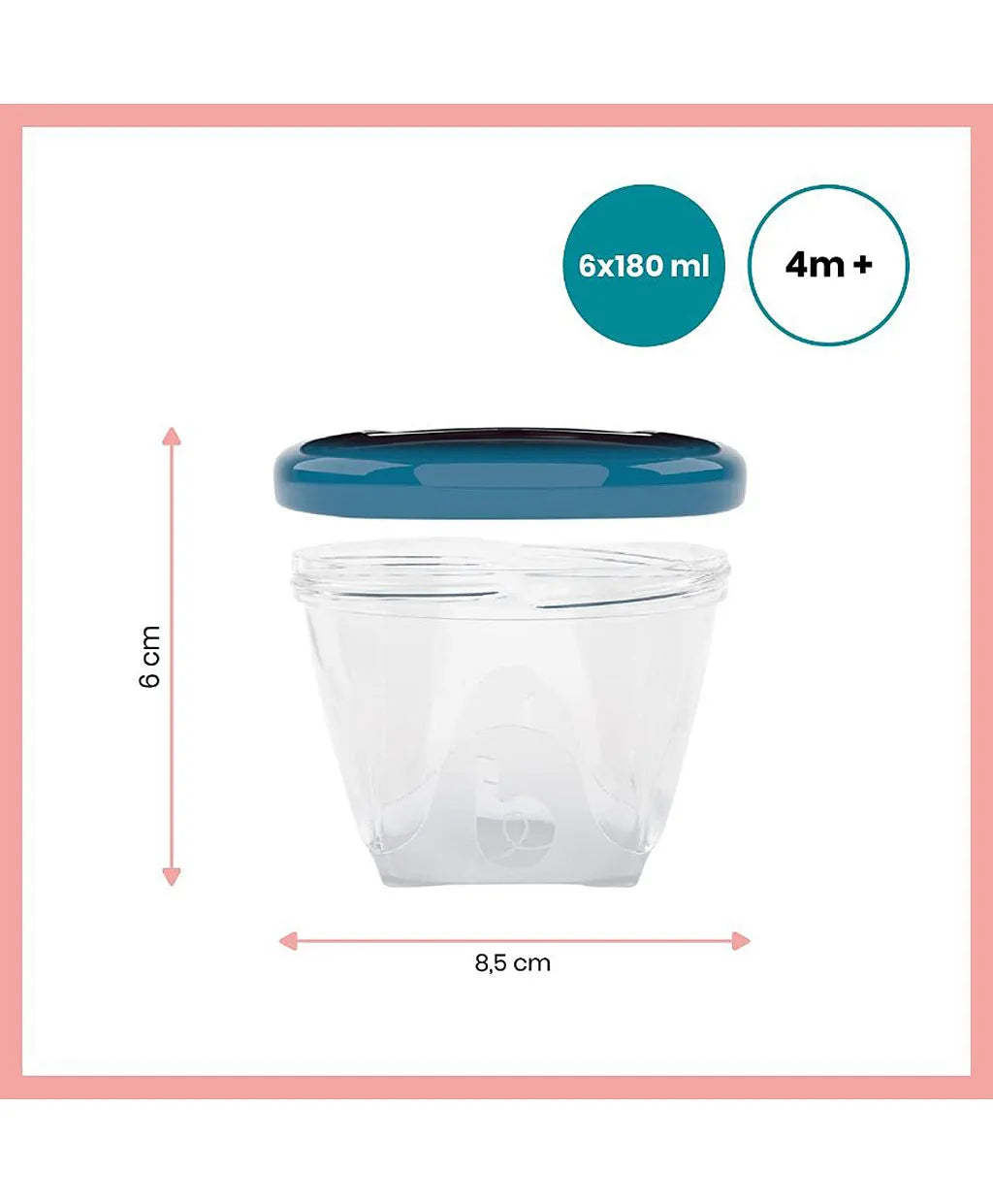 Babymoov Babybols Airtight Food Storage Containers 180ml - Pack of 6