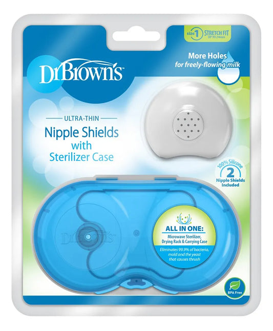 Dr. Brown's Nipple Shield with Sterilizer Case Size 1 - Pack of 2
