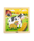 Viga Wooden 9-Piece-Puzzle  - Cow