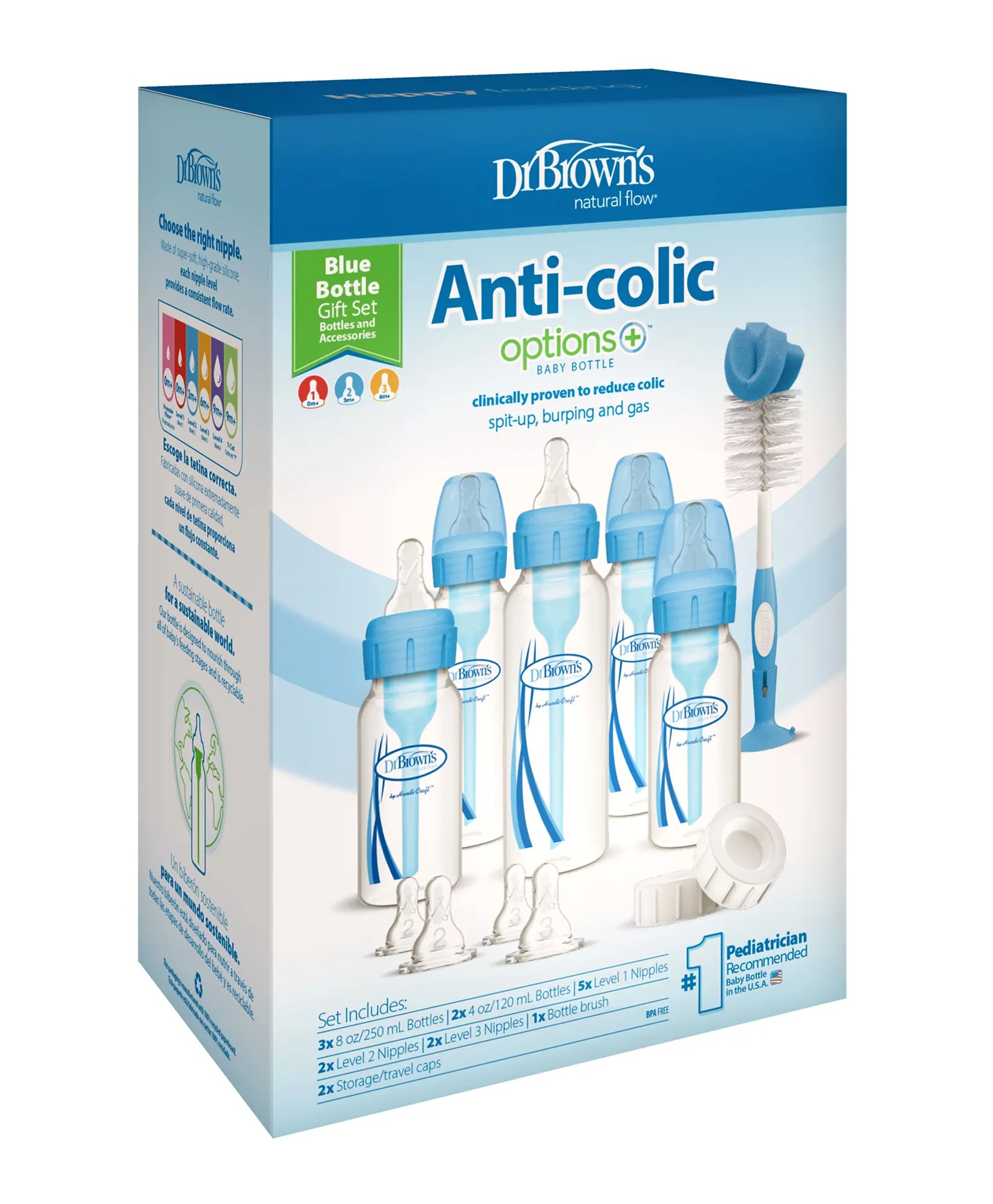 Dr. Brown's PP Narrow Anti-Colic Options+ Baby Bottle - Blue Set - Laadlee
