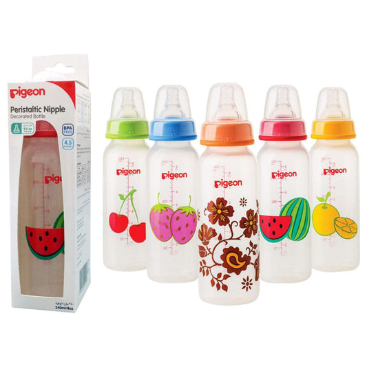 Pigeon Decorated Fruits Plastic Bottle 240ml - Assorted