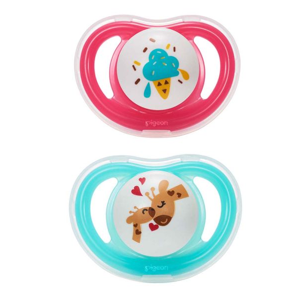 Pigeon Mini Light Pacifier Twin Girl L - Pack of 2