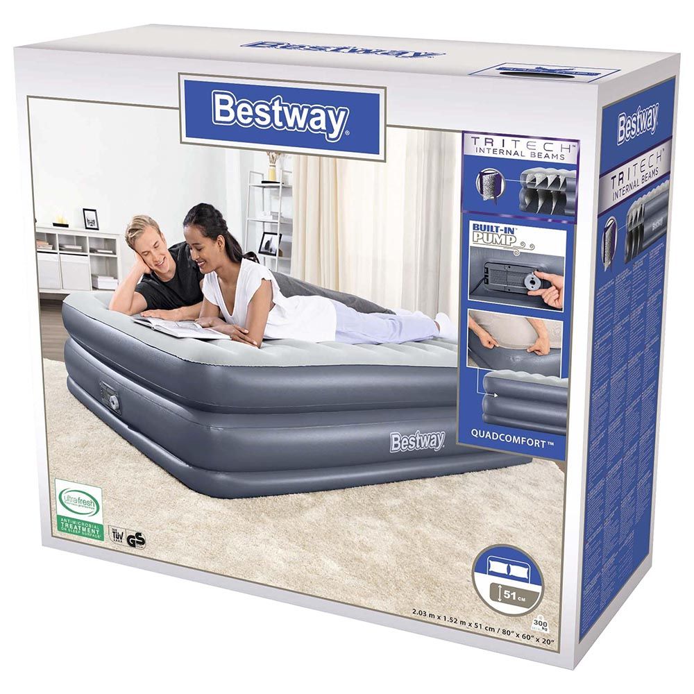 Bestway Airbed Queen B.I Ac Pump - 203X152X51