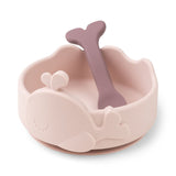 Done By Deer Silicone Stick & Stay Bowl & Baby Spoon Wally - Powder