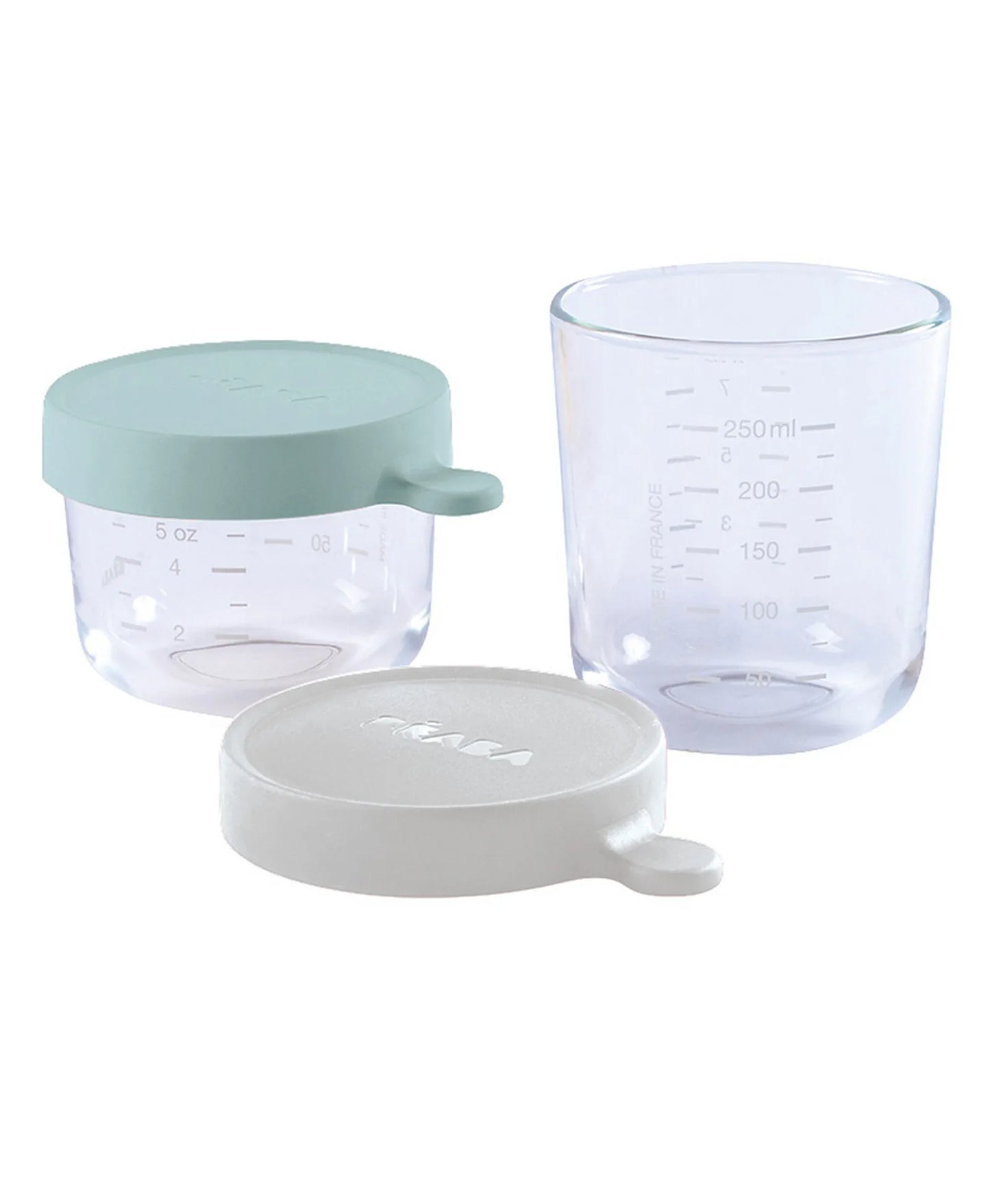 Beaba Conservation Jar Glass Pack of 2 - Airy Green & Light Mist