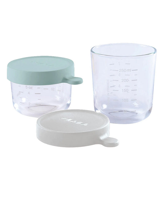 Beaba Conservation Jar Glass Pack of 2 - Airy Green & Light Mist