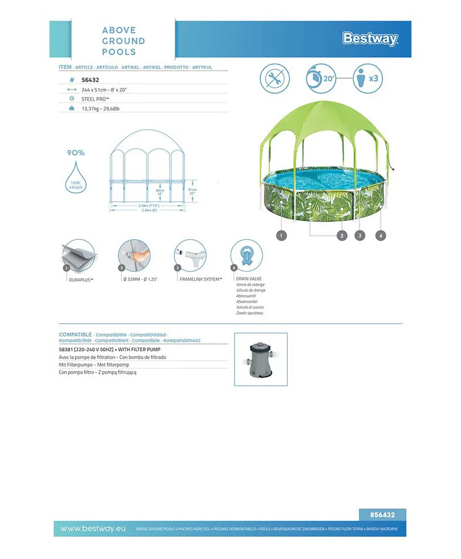 Bestway Pool Summer Splash N Shade