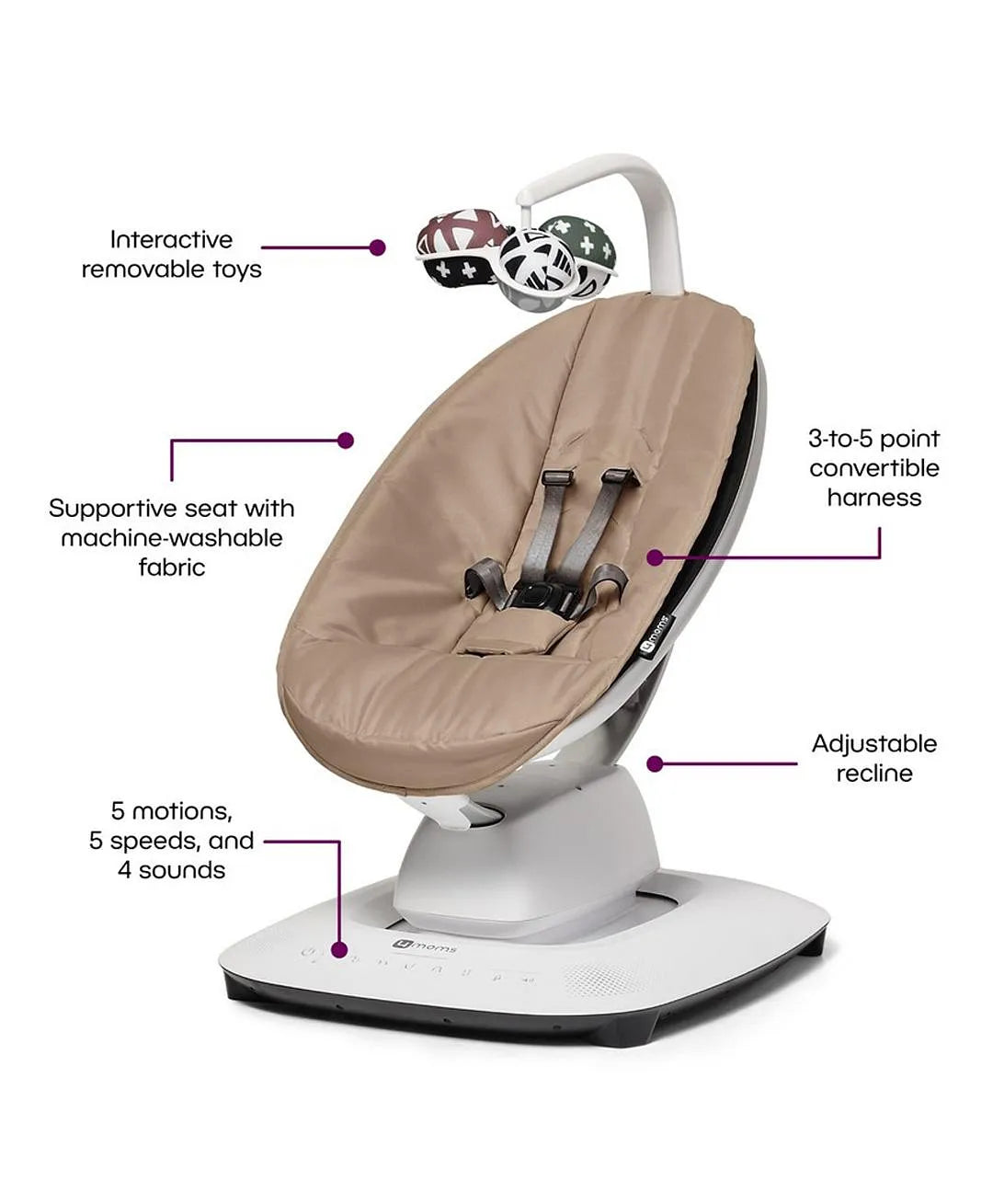 4moms MamaRoo Multi-Motion Baby Swing - Sandstone