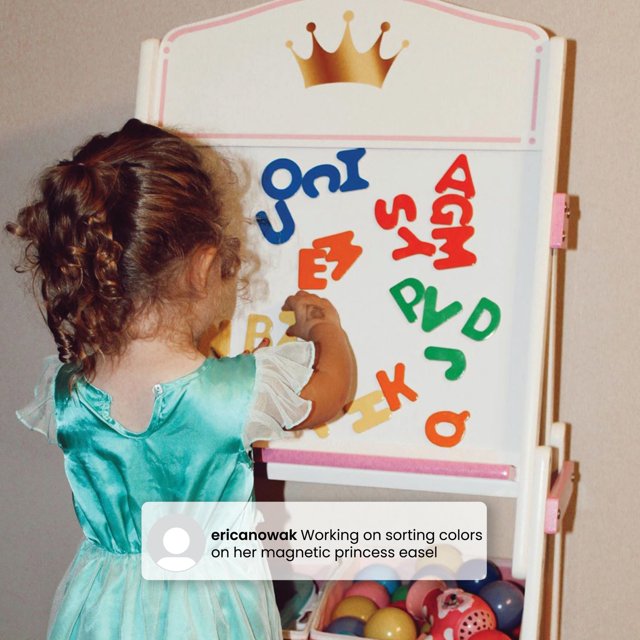 Delta Children Princess Crown Wooden Activity Easel With Storage