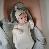 Mushie Hooded Towel Gray - Laadlee