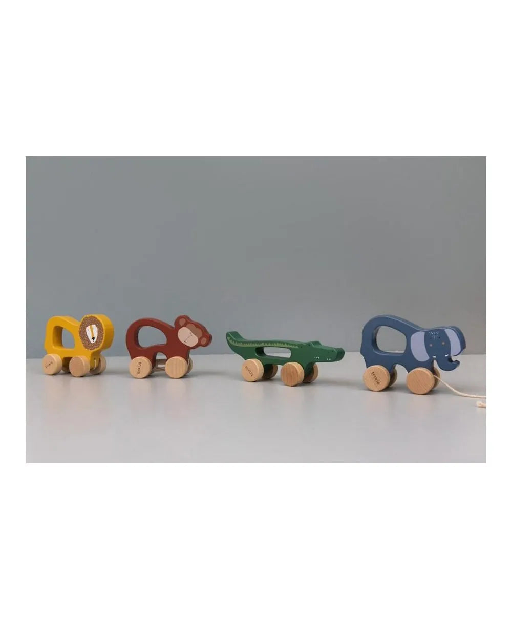 Trixie Wooden Pull Along Toy - Mrs. Elephant - Laadlee