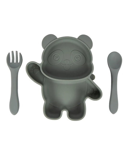 Babies Basic Panda Feeding Set 3pcs - Grey